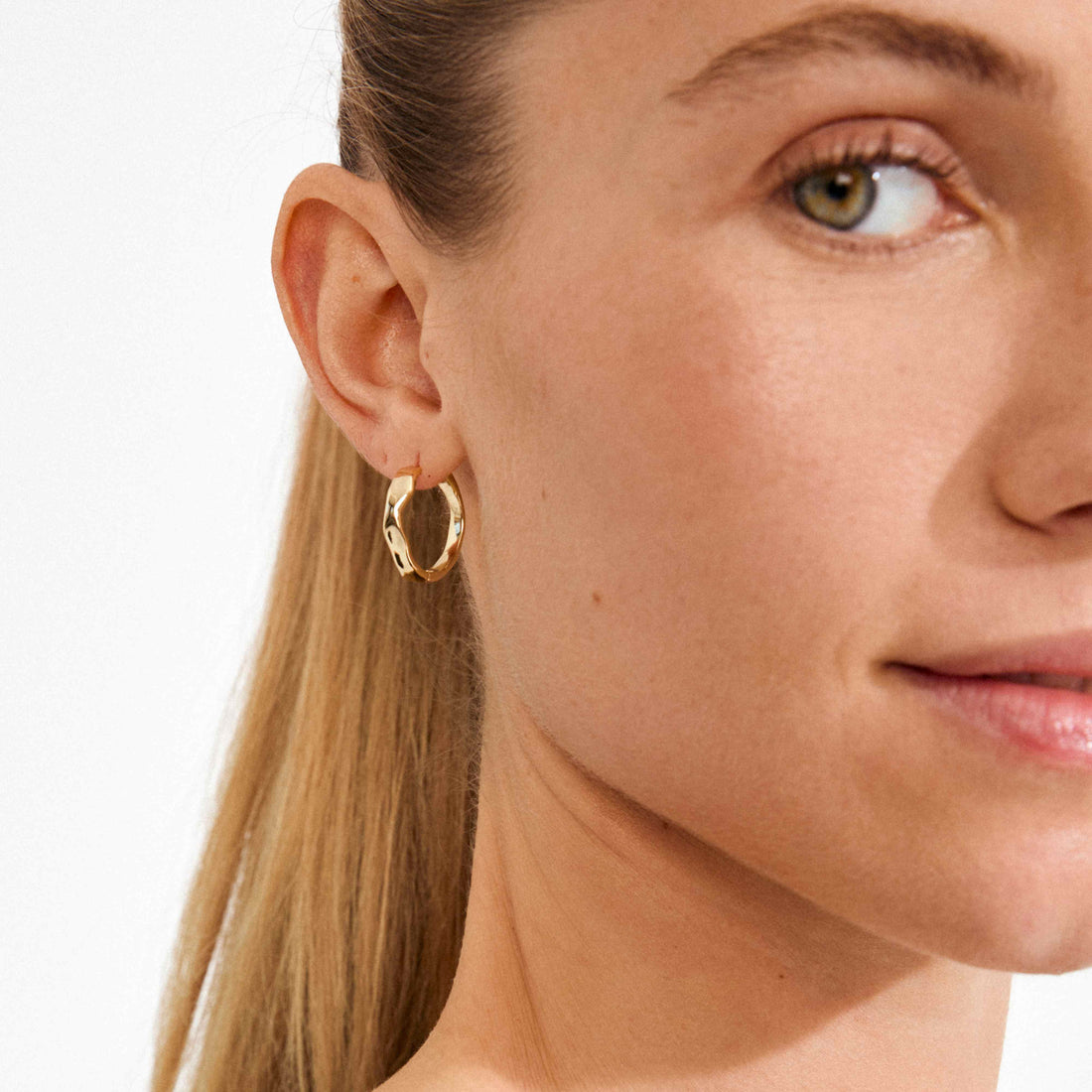 EMBER recycled small slim hoop earrings