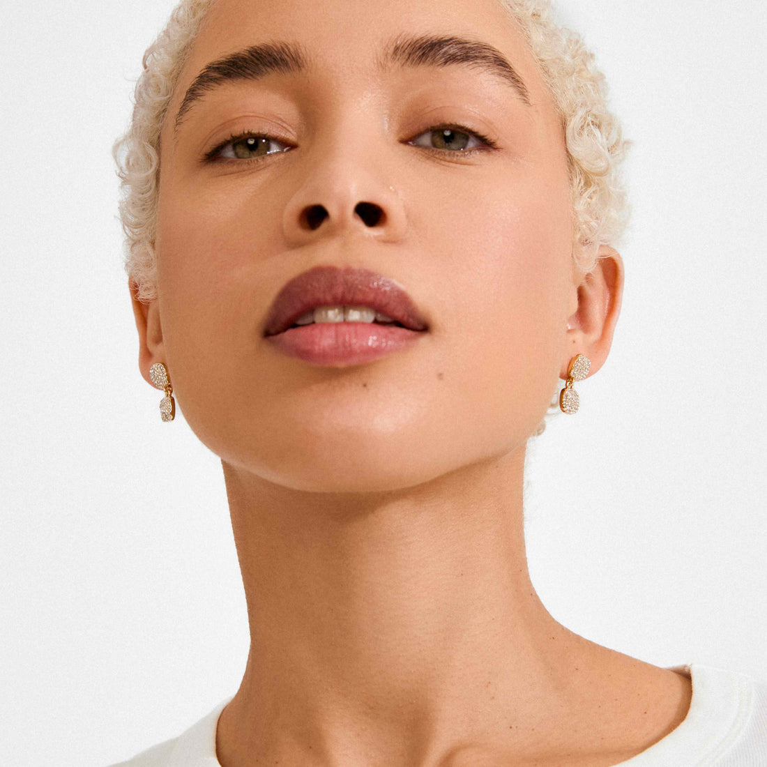 EMBER recycled crystal pendant earrings