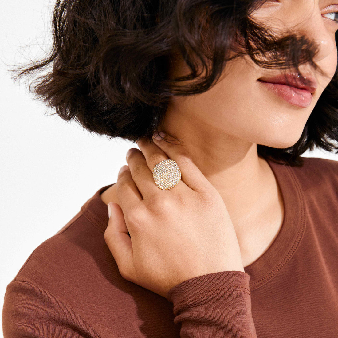 EMBER recycled crystal chunky ring