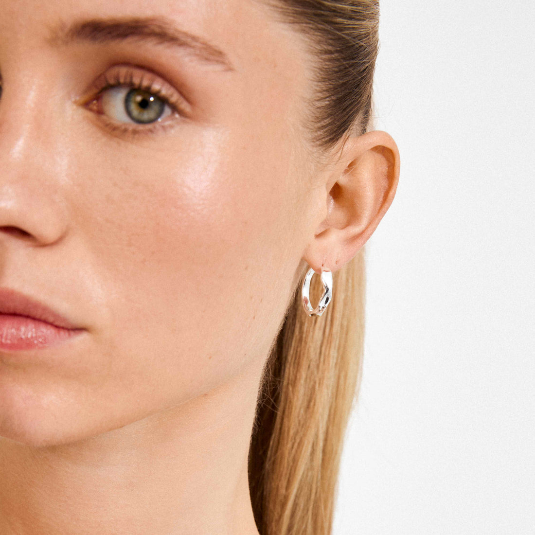 EMBER recycled small slim hoop earrings