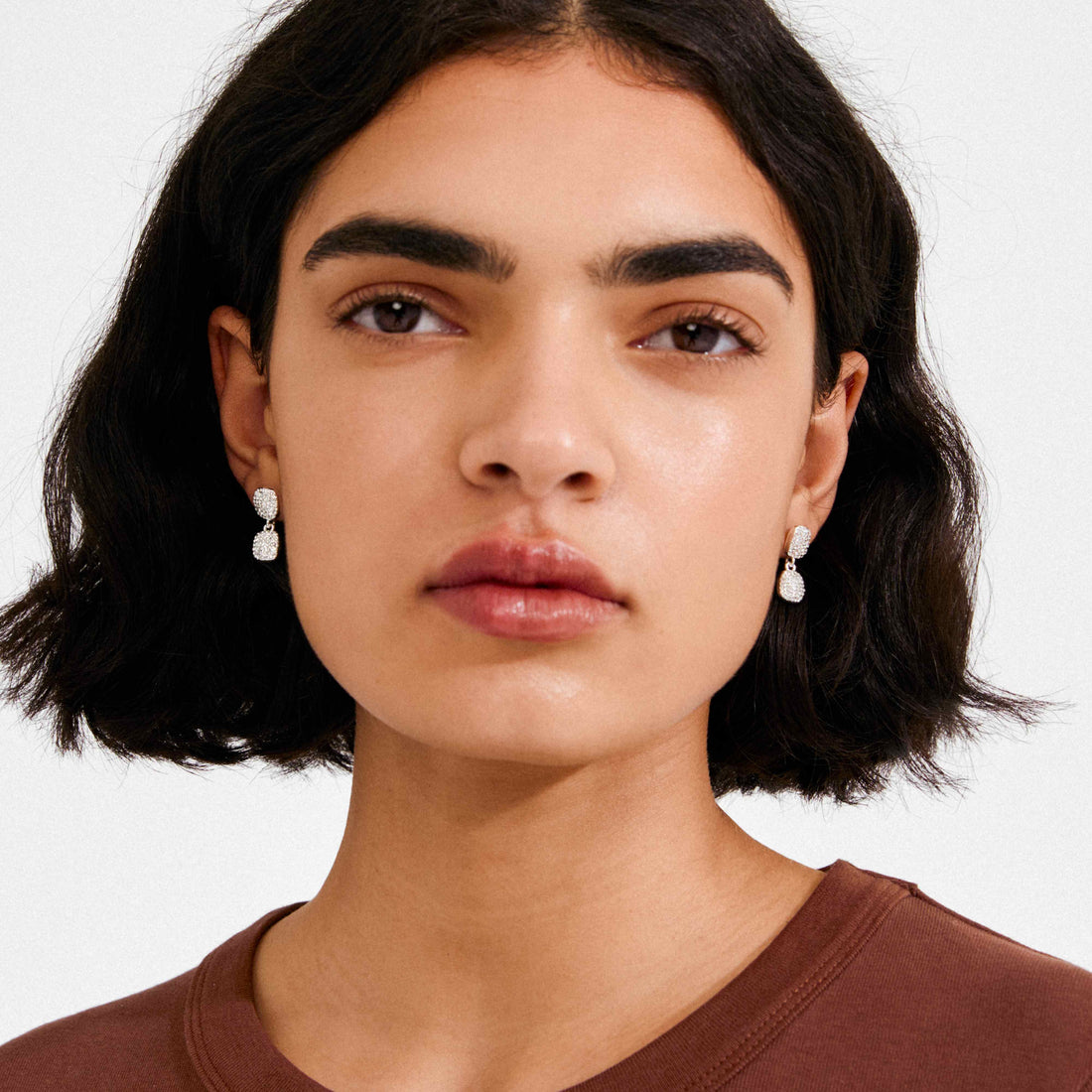 EMBER recycled crystal pendant earrings