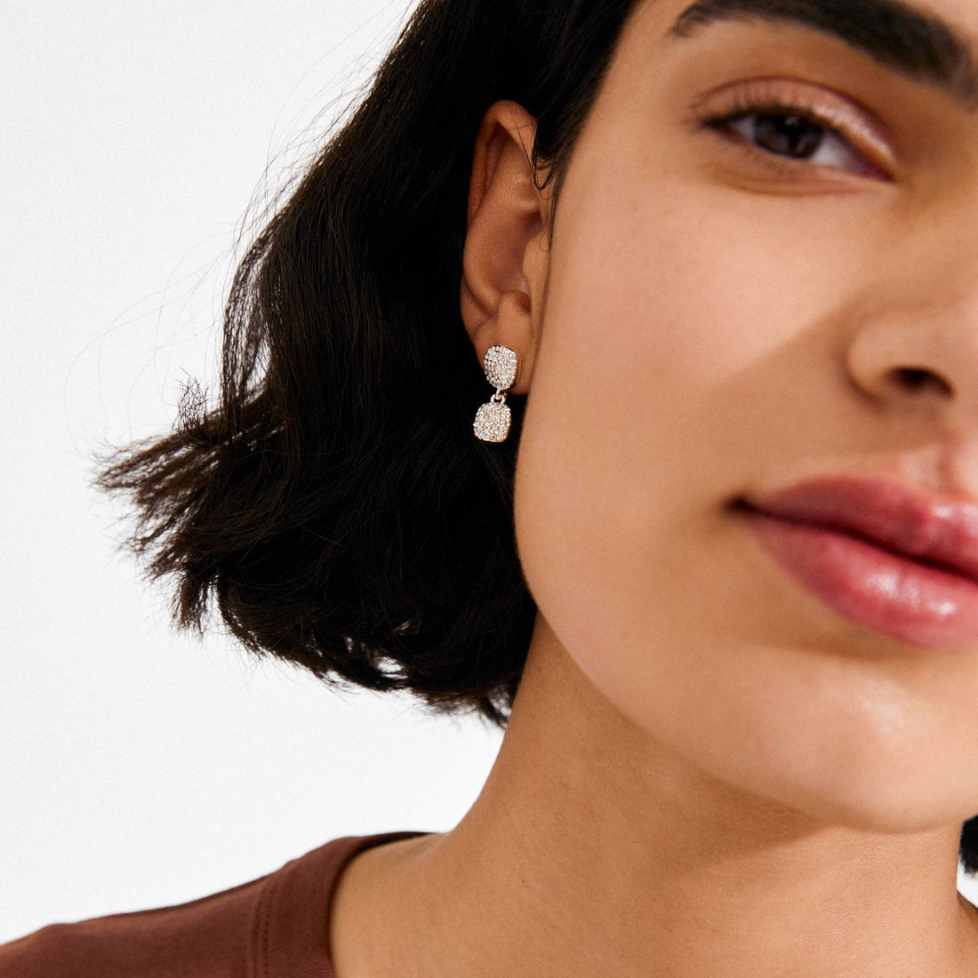 EMBER recycled crystal pendant earrings