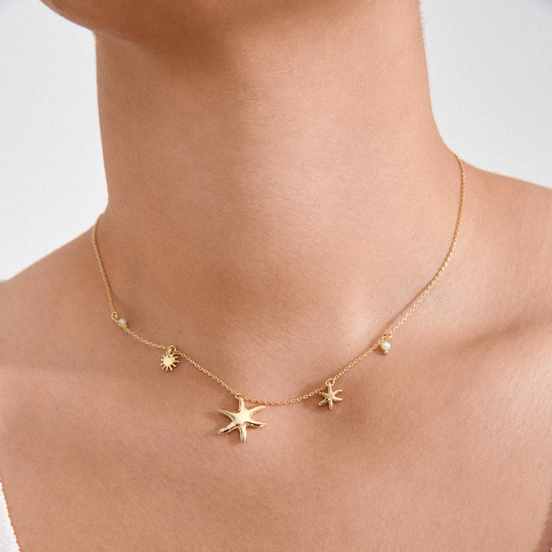 PRISM recycled pearls & charms necklace