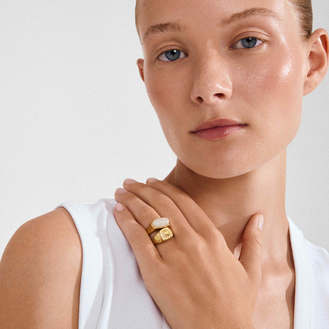 PRISM recycled signet rings 2-in-1 set