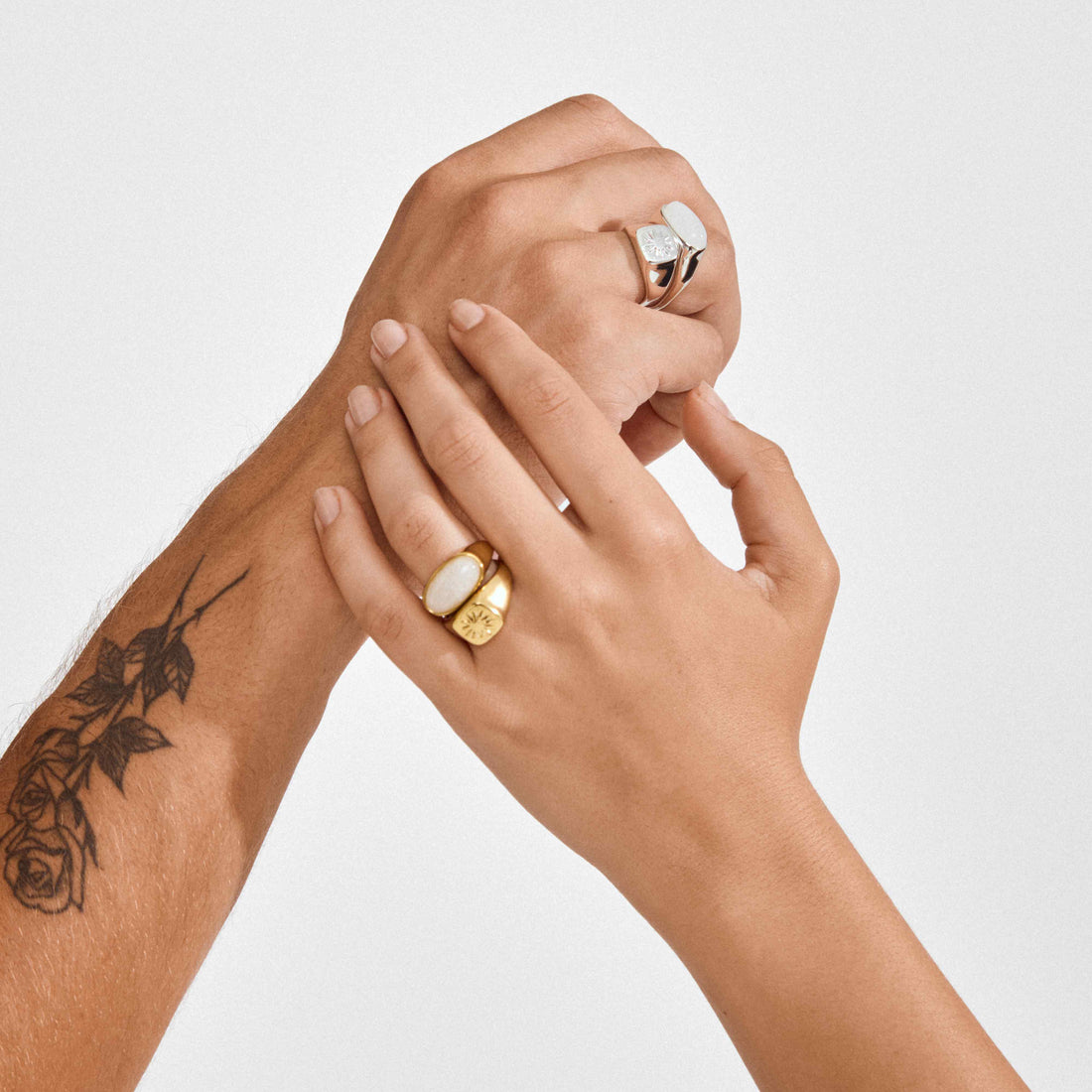 PRISM recycled signet rings 2-in-1 set