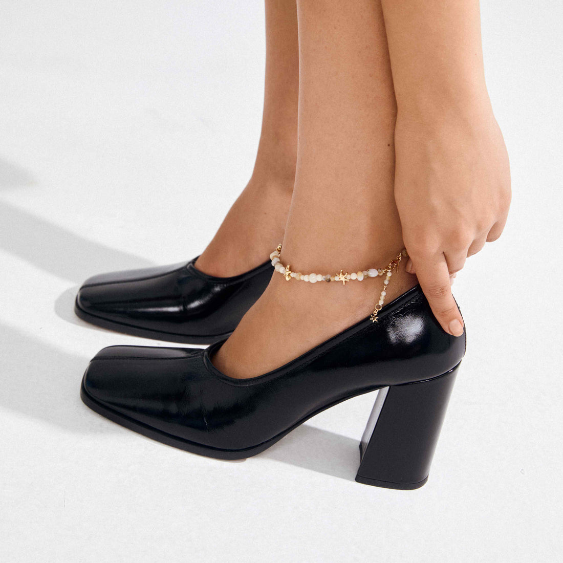 PRISM recycled beaded ankle chain