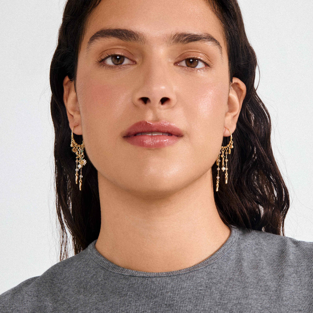 PRISM recycled charms hoop earrings