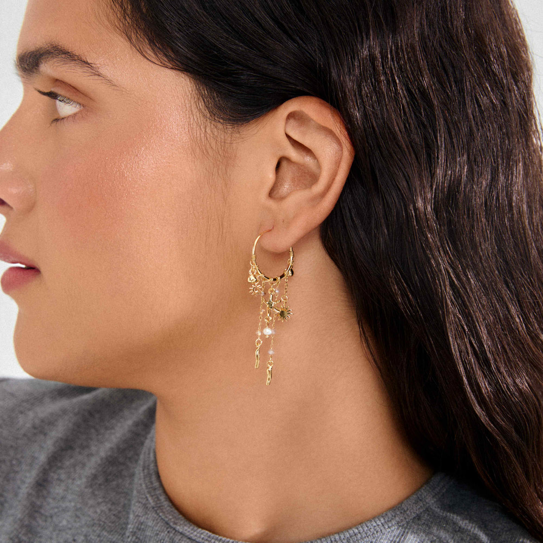 PRISM recycled charms hoop earrings