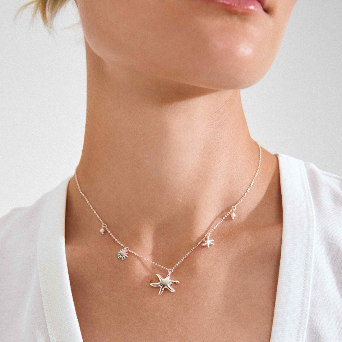 PRISM recycled pearls & charms necklace