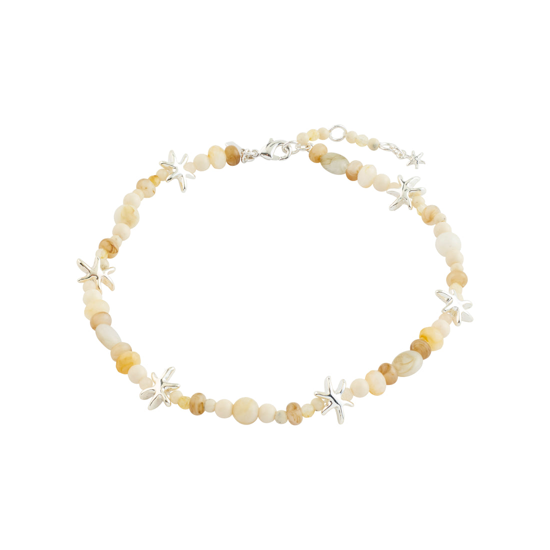 PILGRIM PRISM ankle chain white