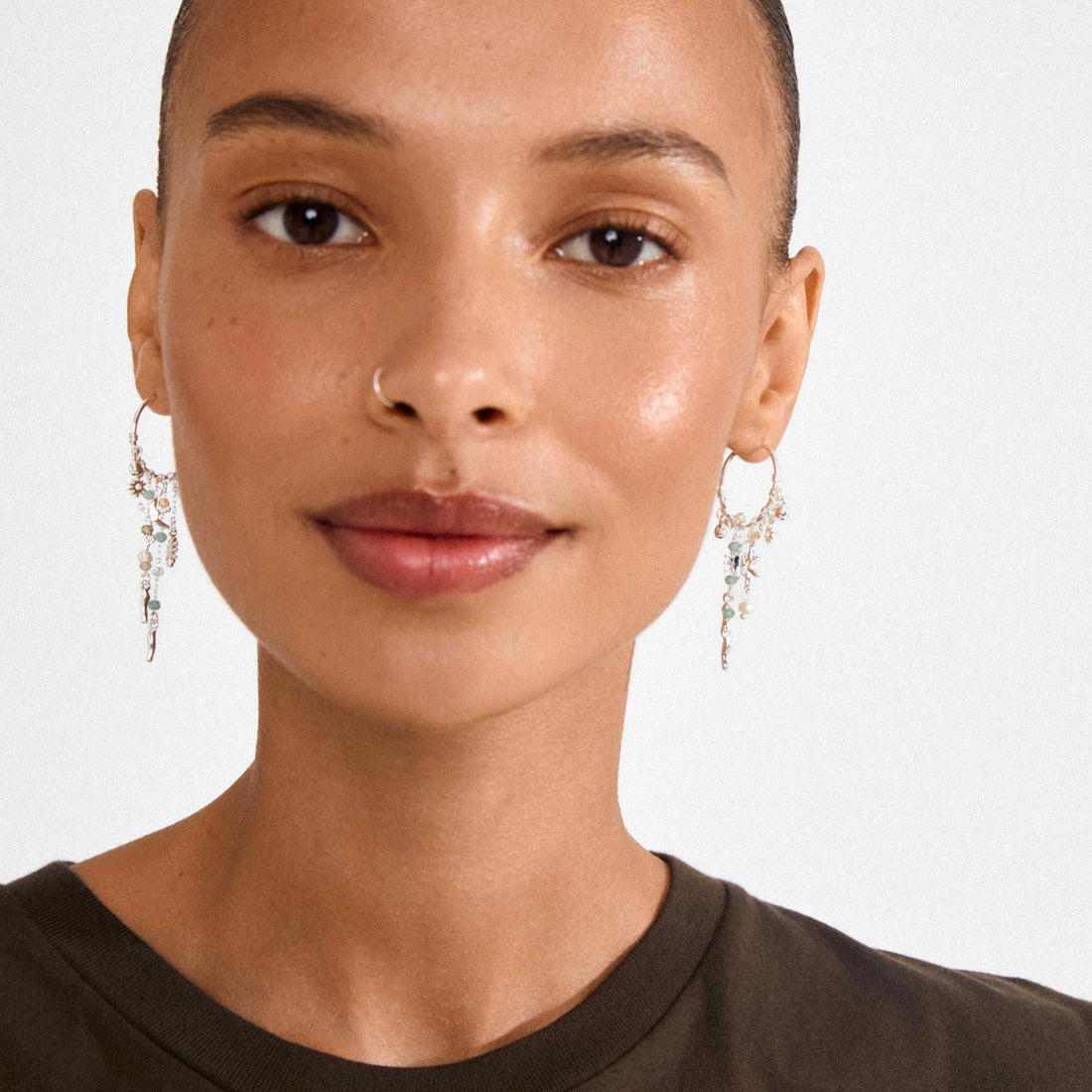PRISM recycled charms hoop earrings