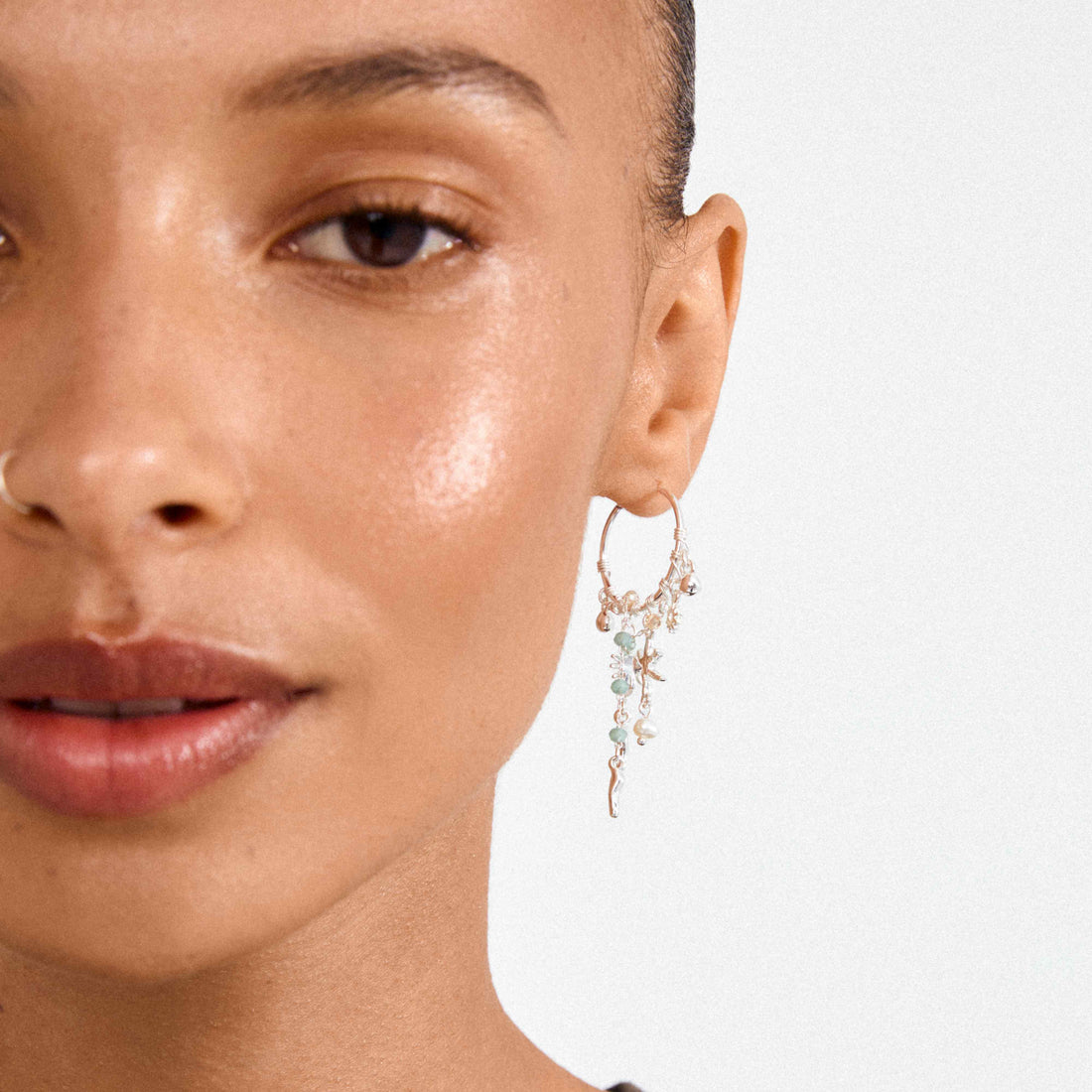 PRISM recycled charms hoop earrings