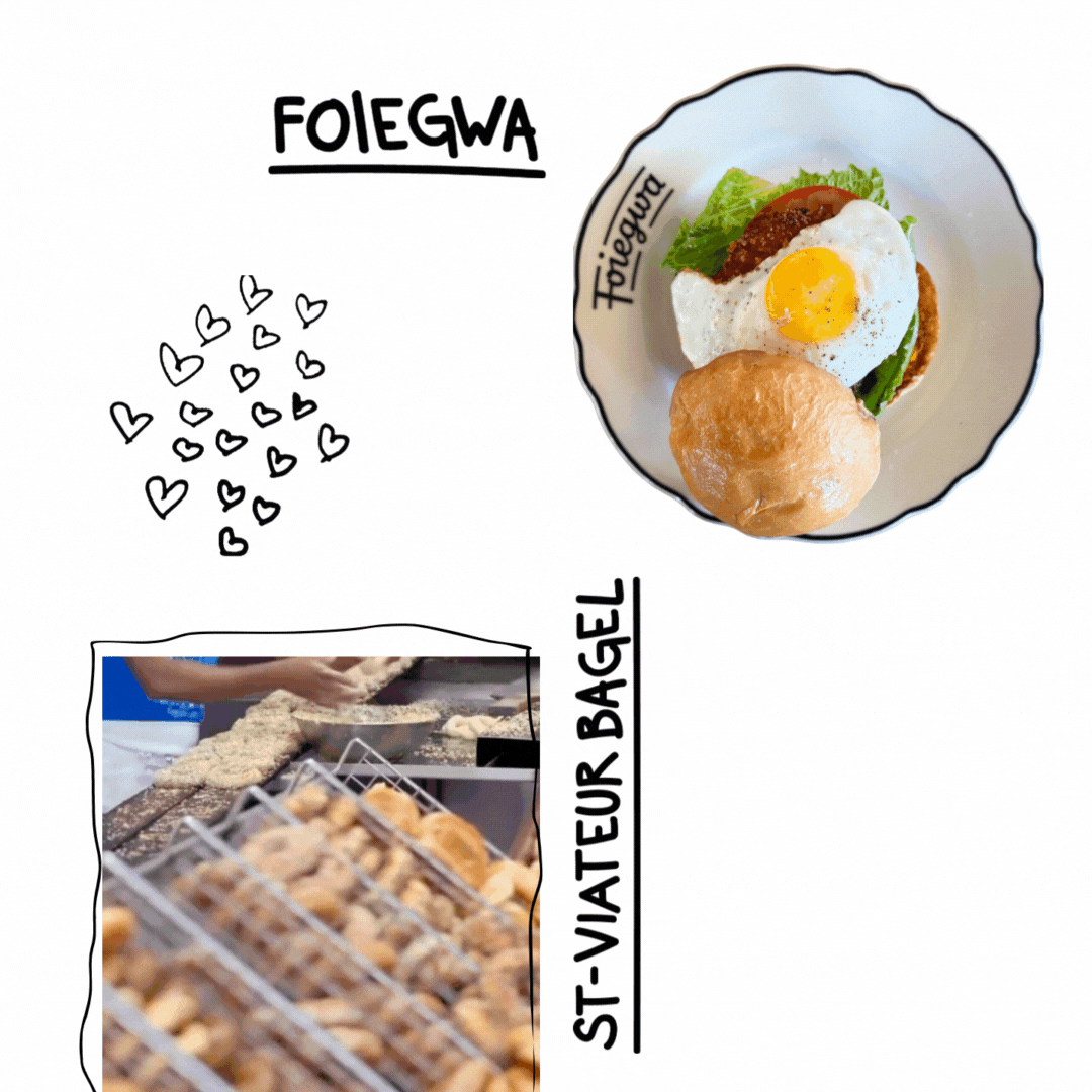 Enjoy a St-Viateur Bagel, a must try