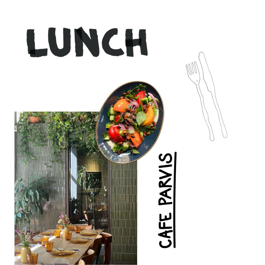Gourmet salads and pizza at Café Parvis