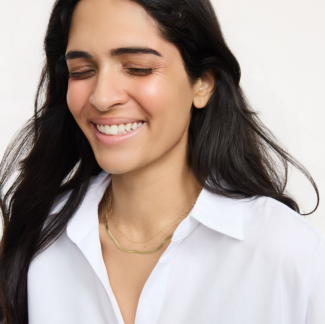 EA recycled chain necklace 2-in-1