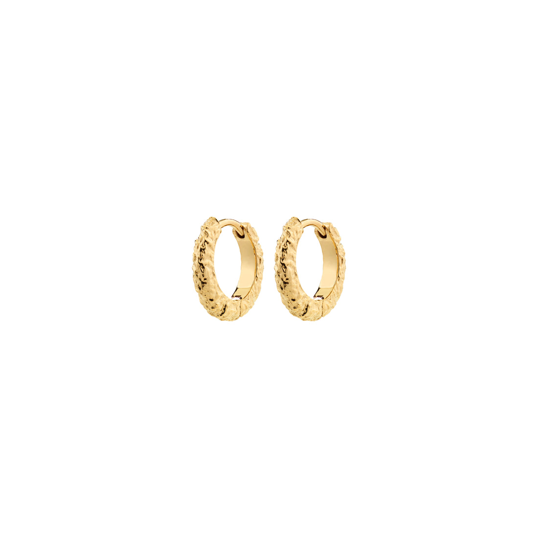 xDEA Etch Recycled Textured Mini Hoop Earrings 14 mm