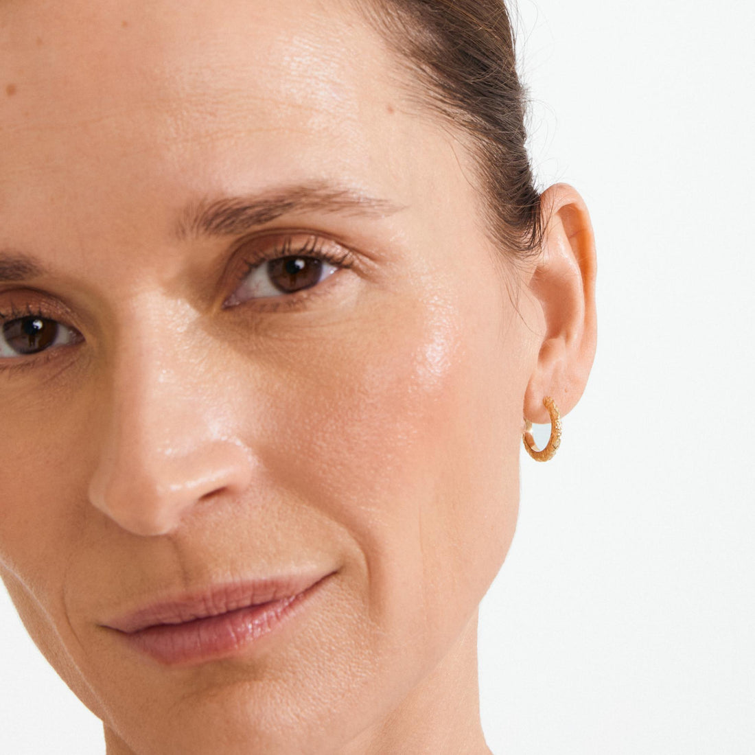 xDEA Etch Recycled Textured Small Hoop Earrings 17 mm