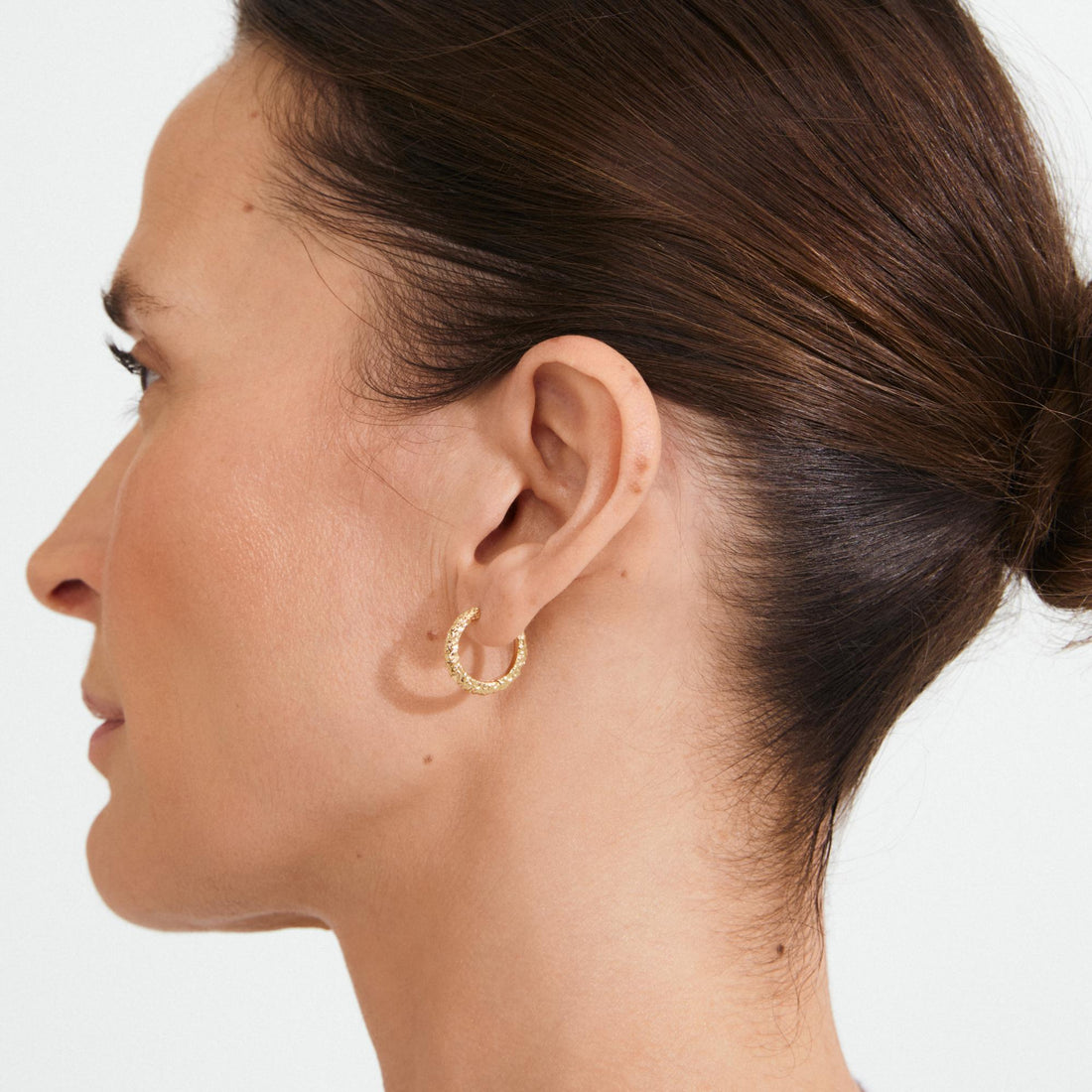 xDEA Etch Recycled Textured Small Hoop Earrings 17 mm