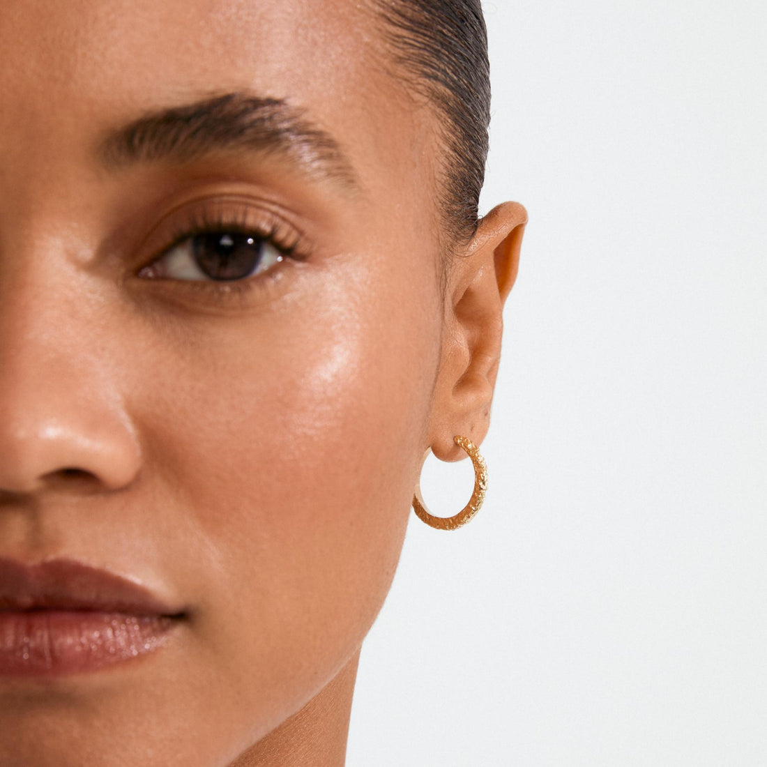 xDEA Etch Recycled Textured Hoop Earrings 21 mm