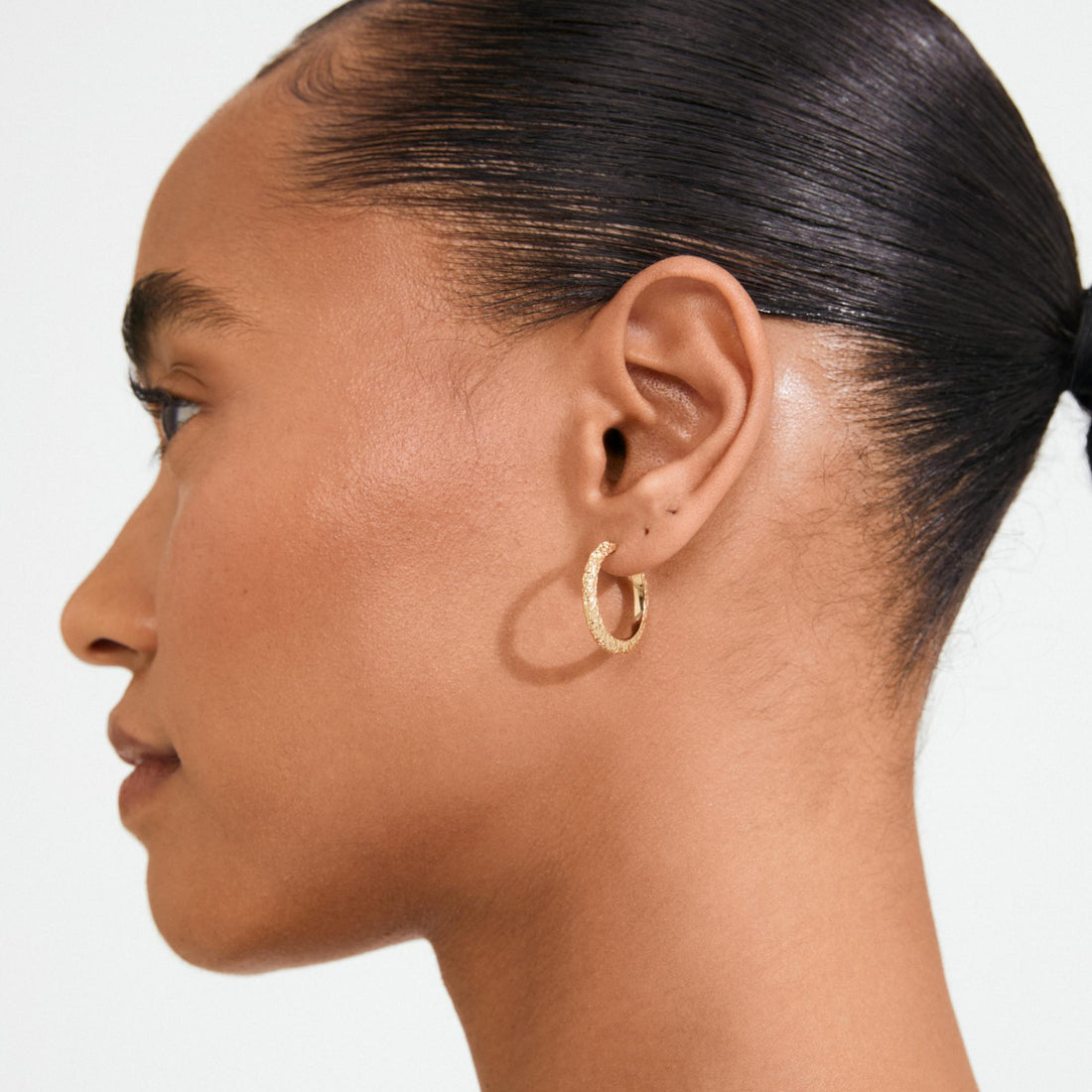 xDEA Etch Recycled Textured Hoop Earrings 21 mm