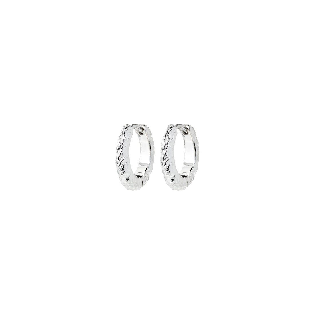 xDEA Etch Recycled Textured Mini Hoop Earrings 14 mm