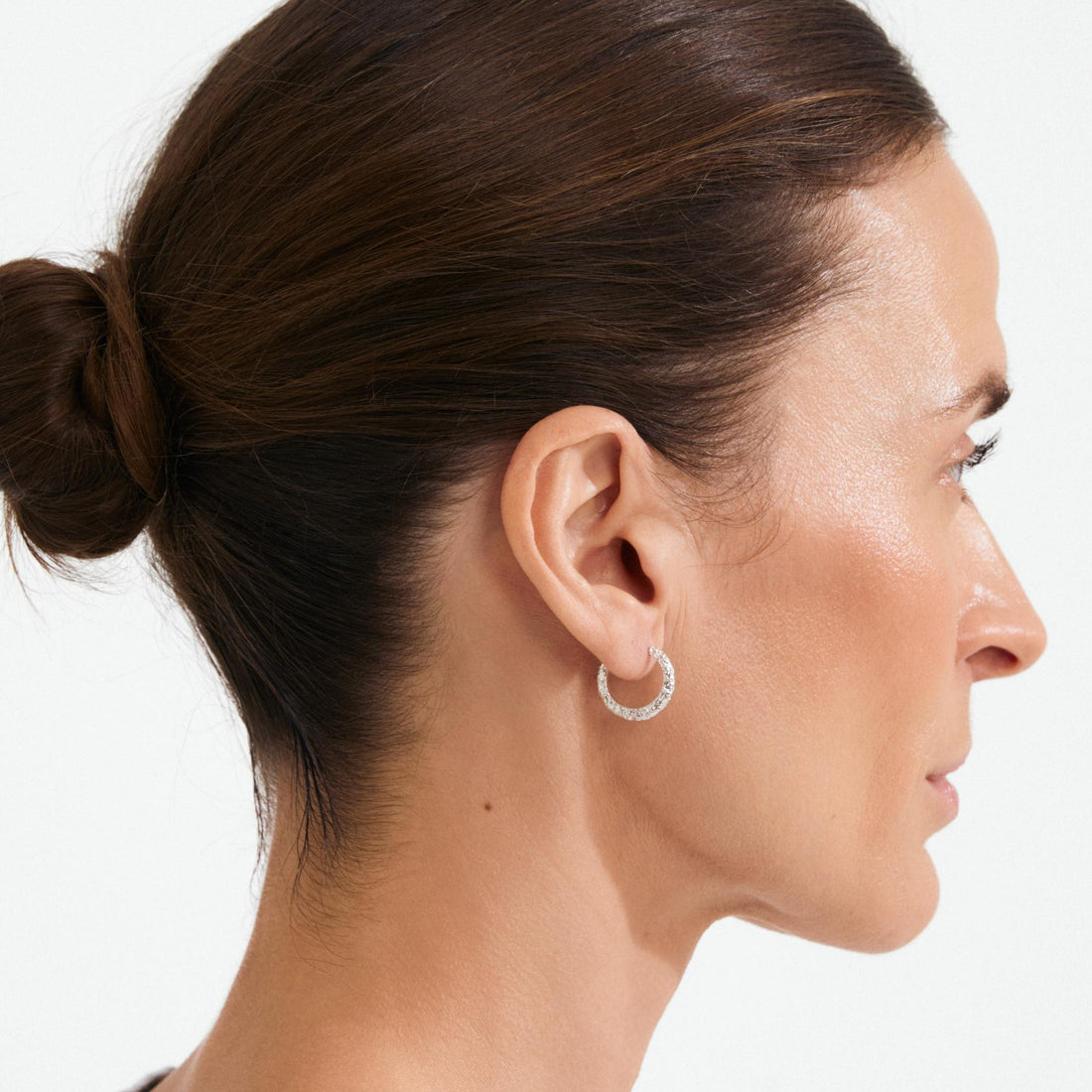 xDEA Etch Recycled Textured Small Hoop Earrings 17 mm