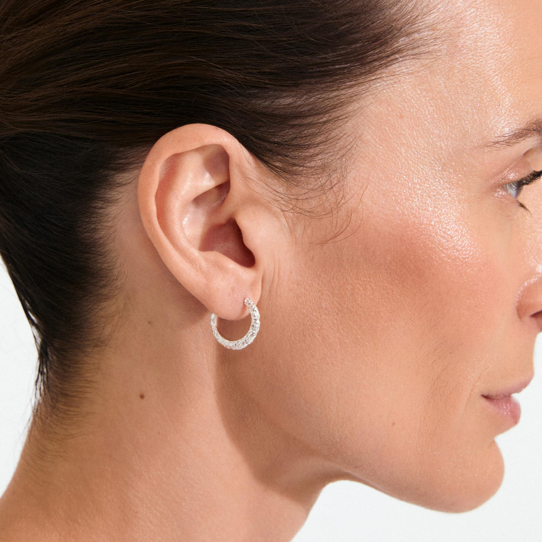 xDEA Etch Recycled Textured Small Hoop Earrings 17 mm