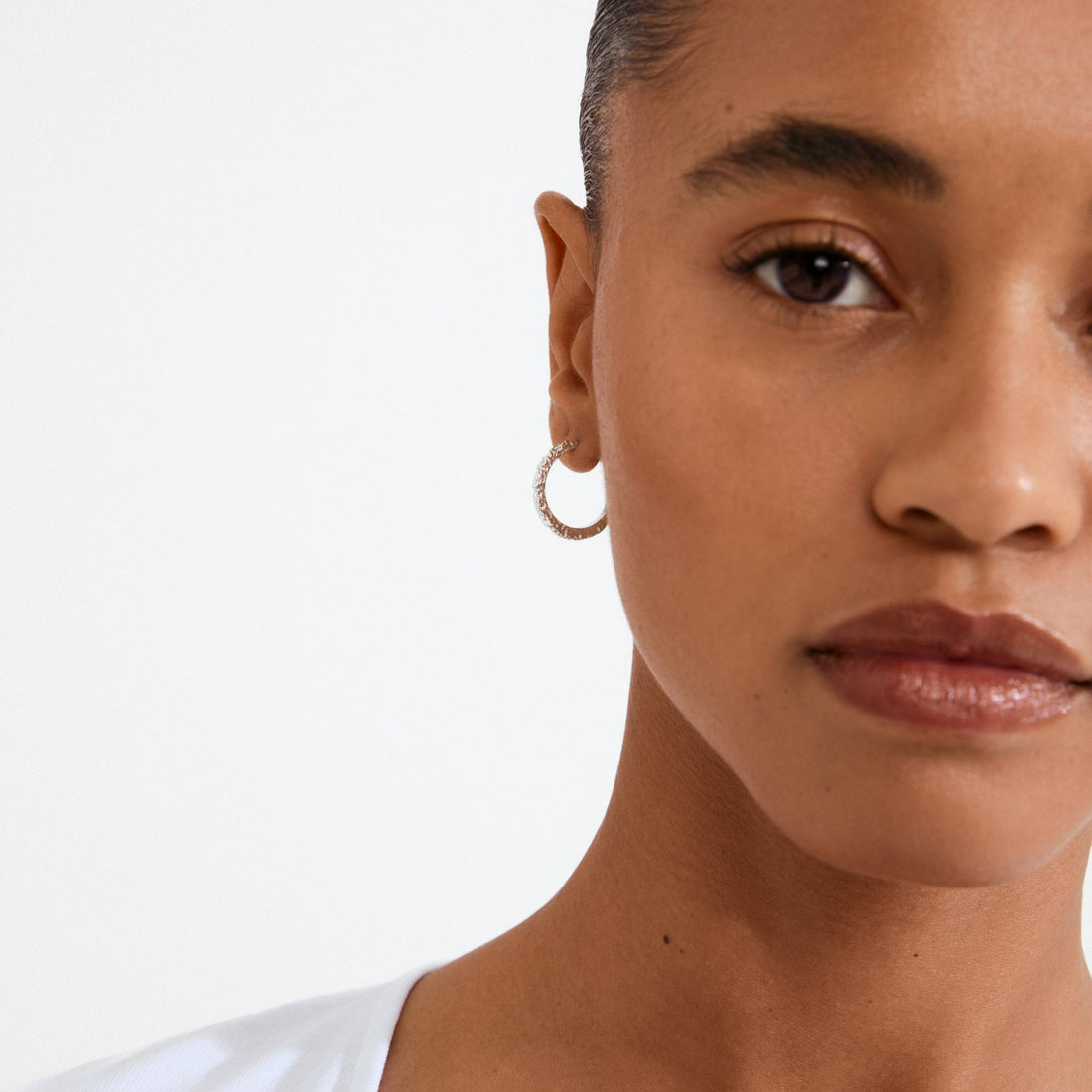 xDEA Etch Recycled Textured Hoop Earrings 21 mm