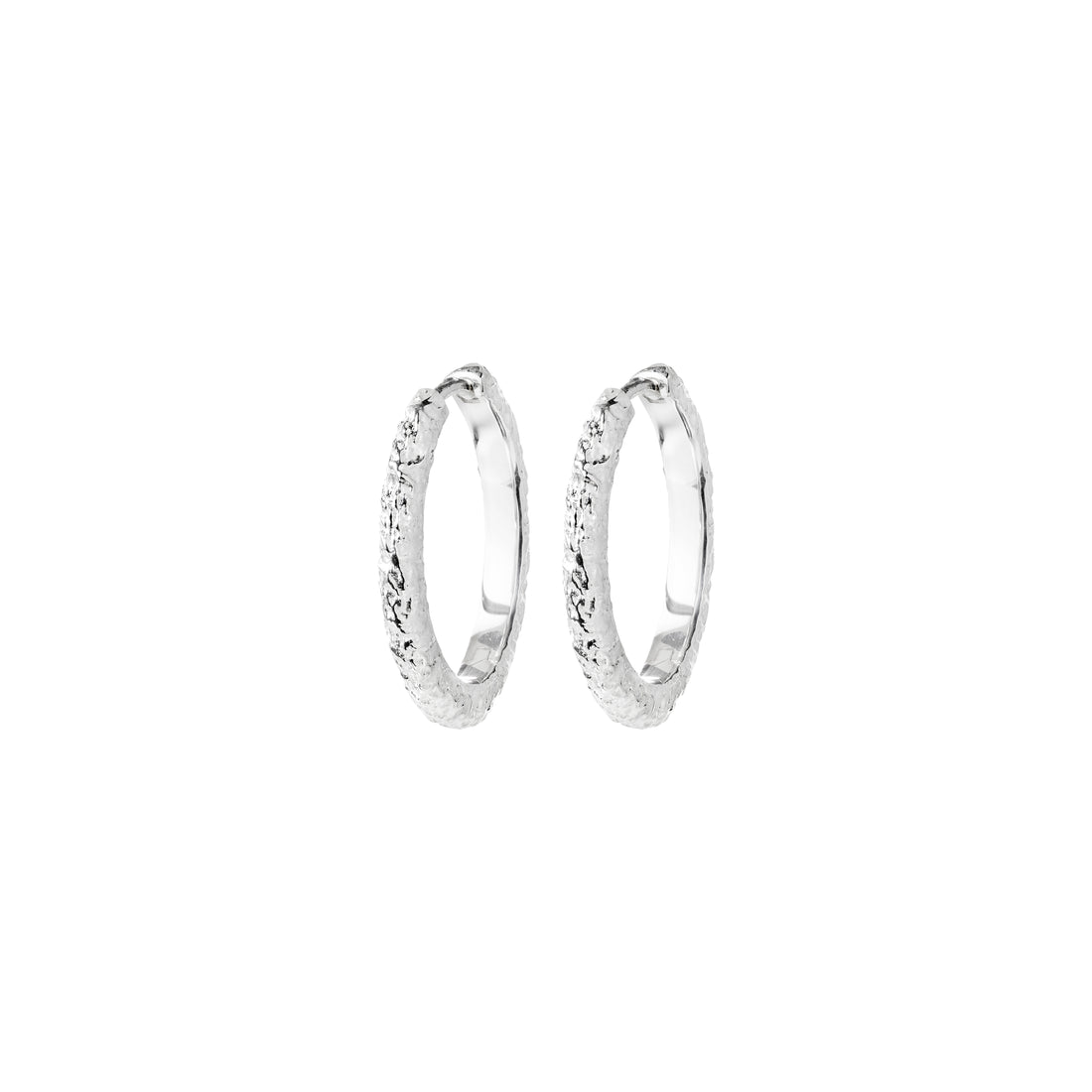 xDEA Etch Recycled Textured Hoop Earrings 21 mm