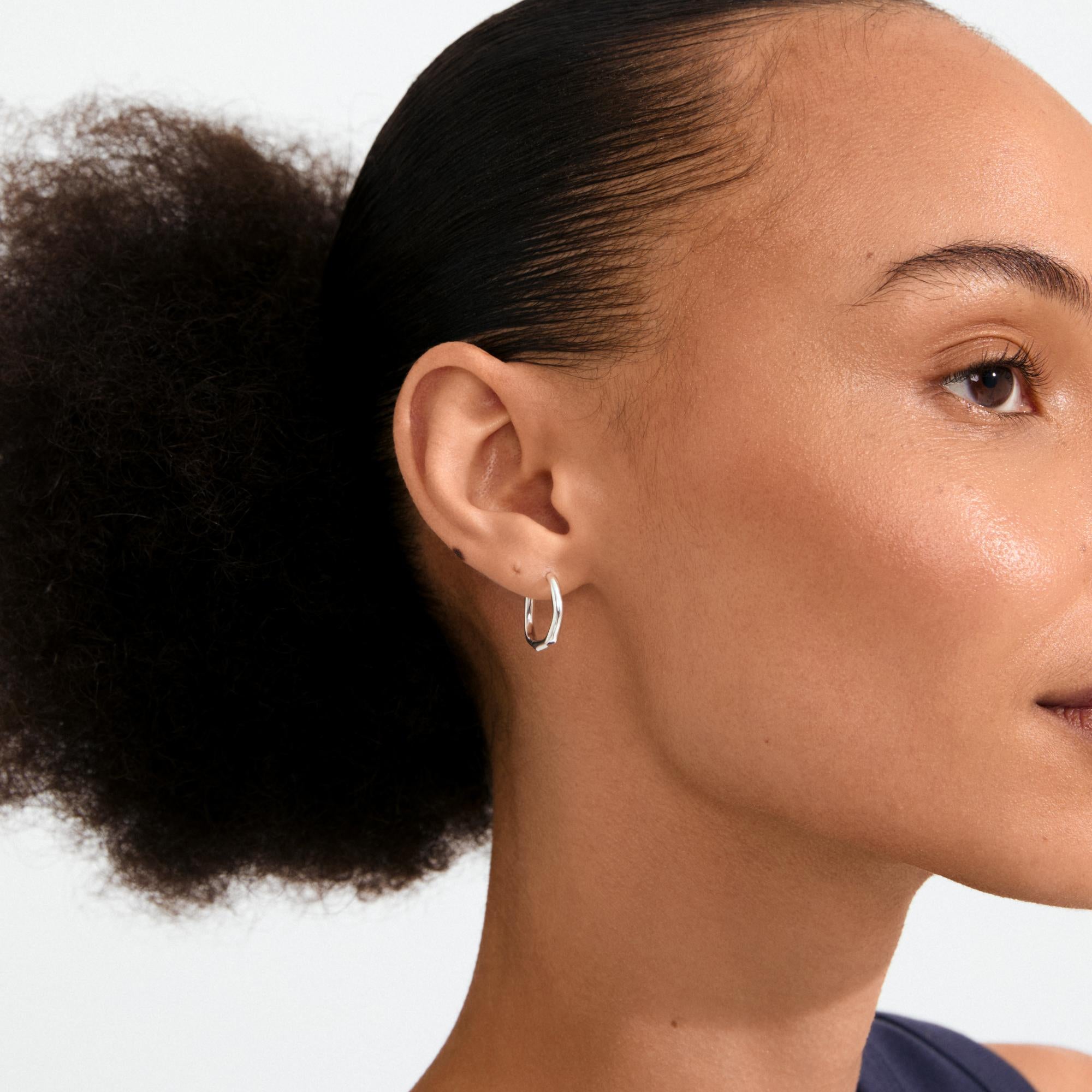 xDEA Pave Recycled Organic Small Hoop Earrings 16.5 mm – PILGRIM