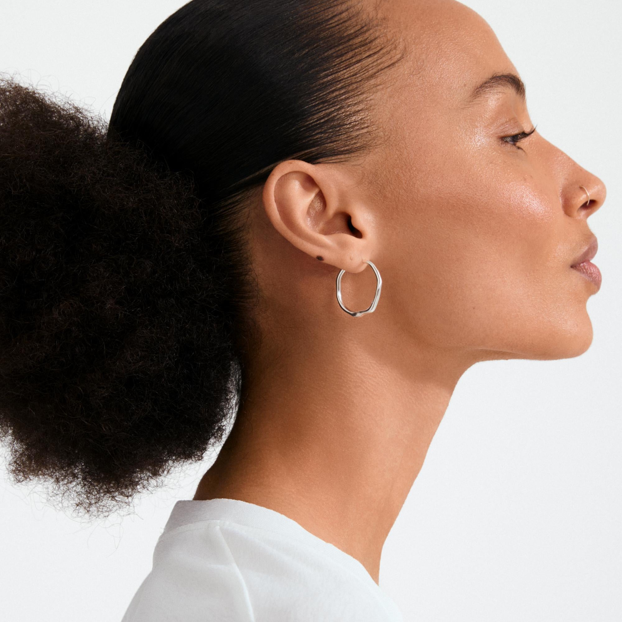 xDEA Pave Recycled Organic Hoop Earrings 24 mm – PILGRIM
