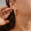 AUTUMN Recycled Chunky Retro Hoop Earrings