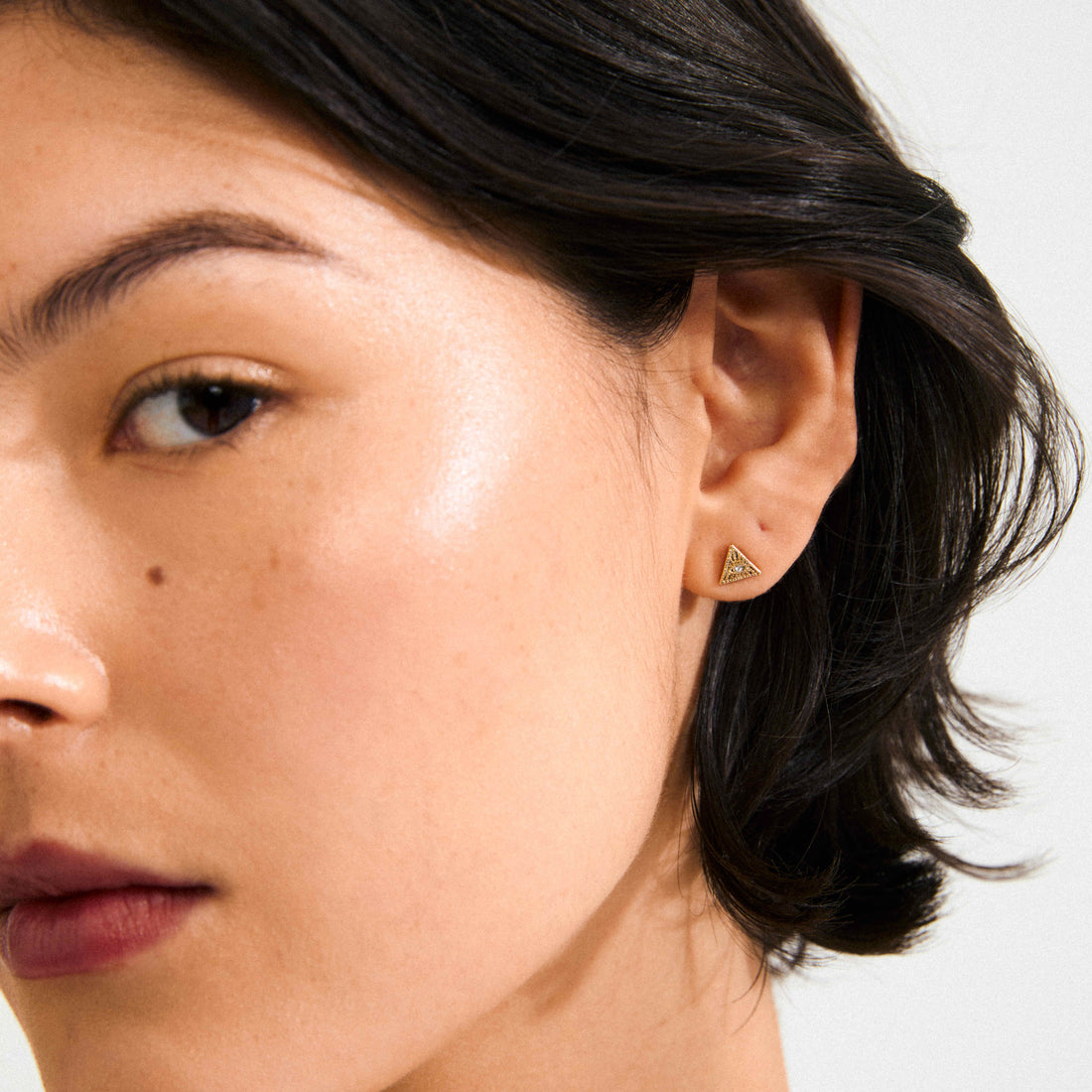 RYLEE recycled crystal triangle stud earrings