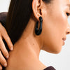 ELIJAH recycled acrylic hoop earrings black