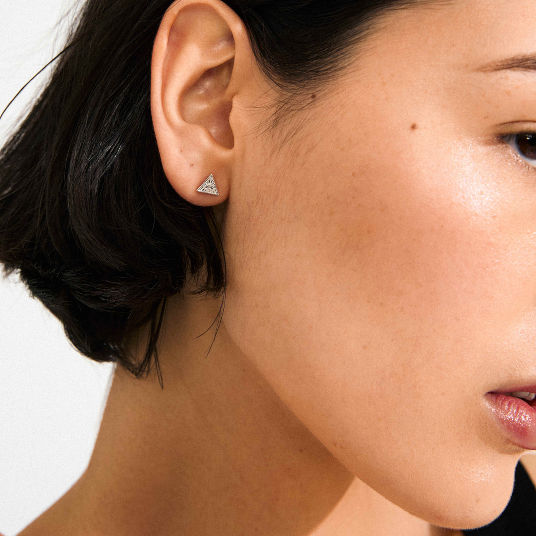 RYLEE recycled crystal triangle stud earrings