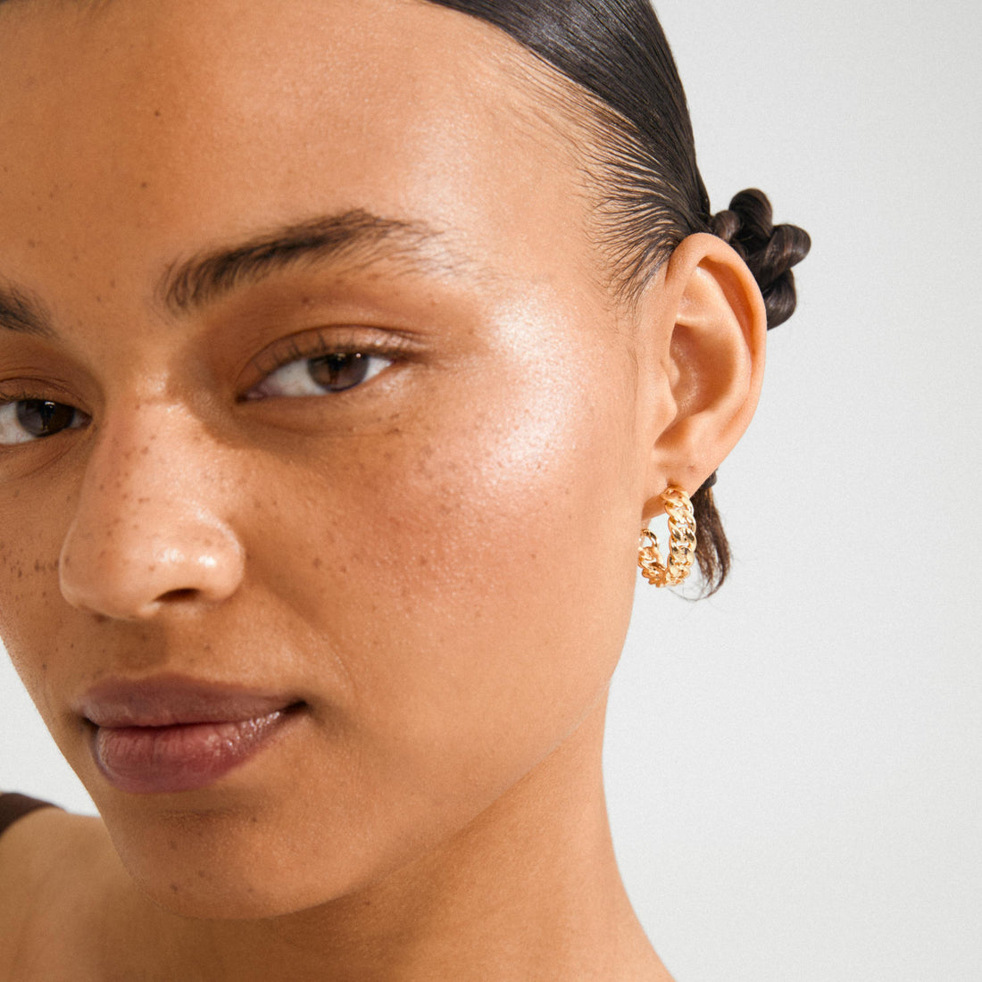 MAYER recycled curb chain hoop earrings