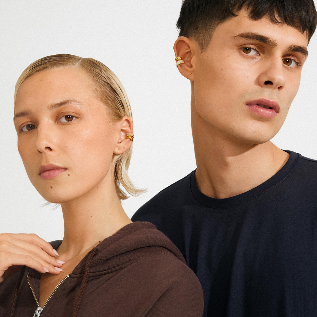 HUDSYN recycled crystal ear cuff 2-in-1