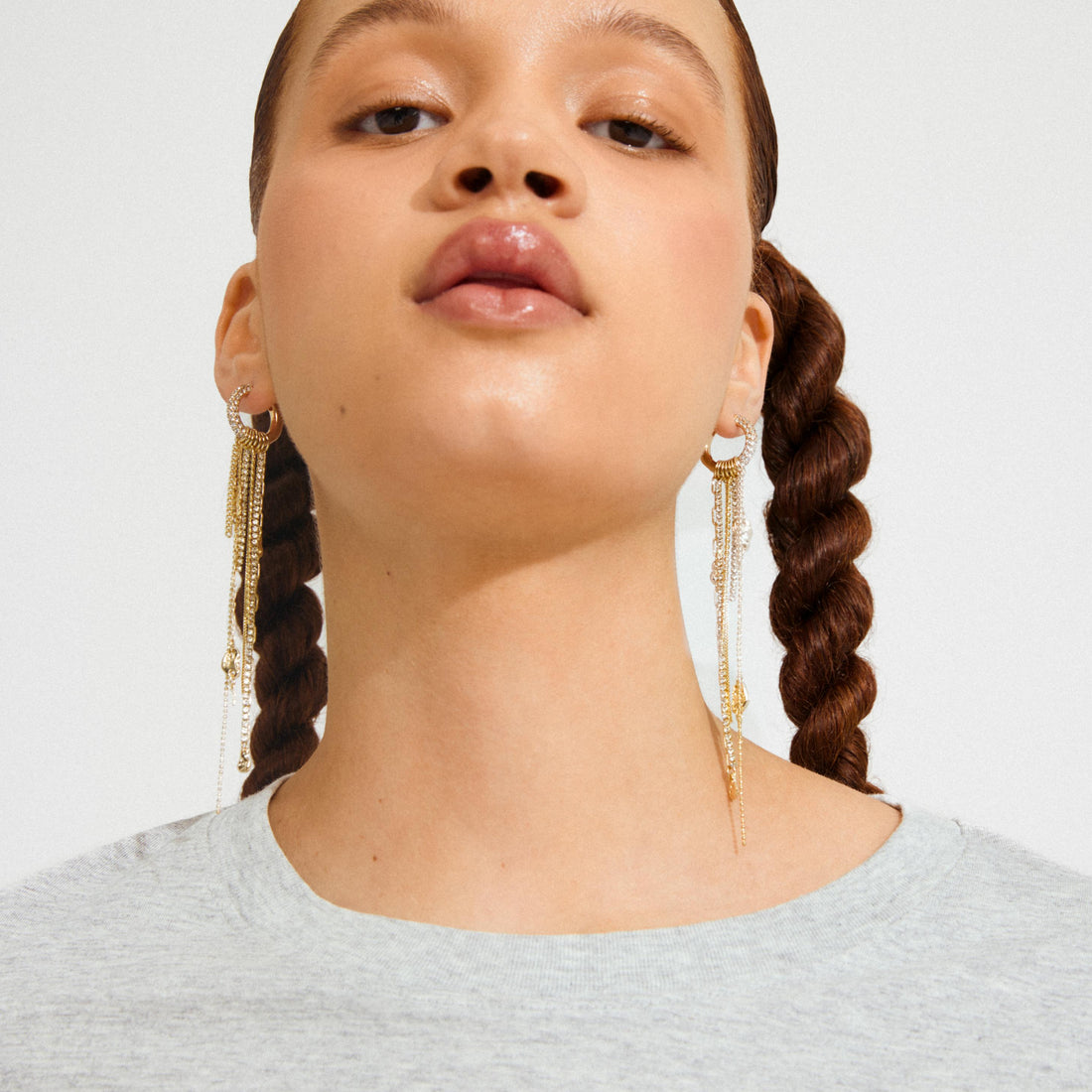 DRUE recycled drop crystal earrings