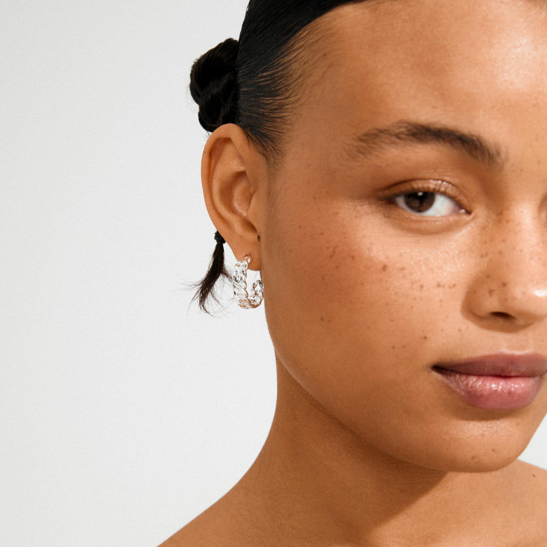 MAYER recycled curb chain hoop earrings