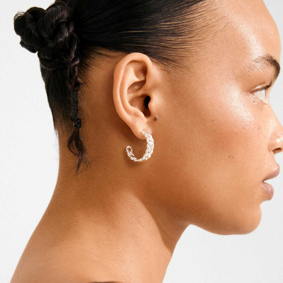 MAYER recycled curb chain hoop earrings