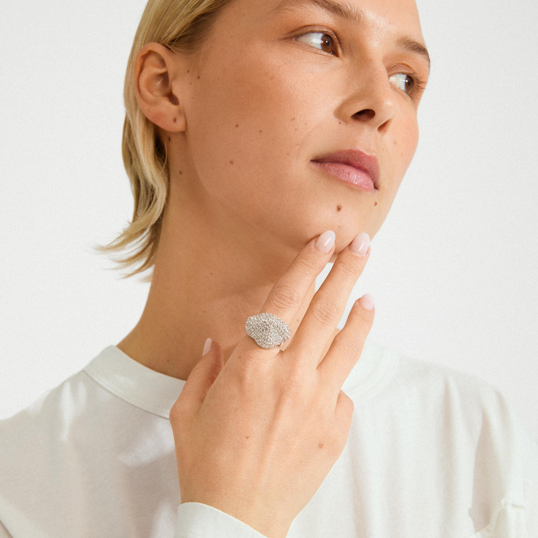 LAEL recycled chunky crystal ring