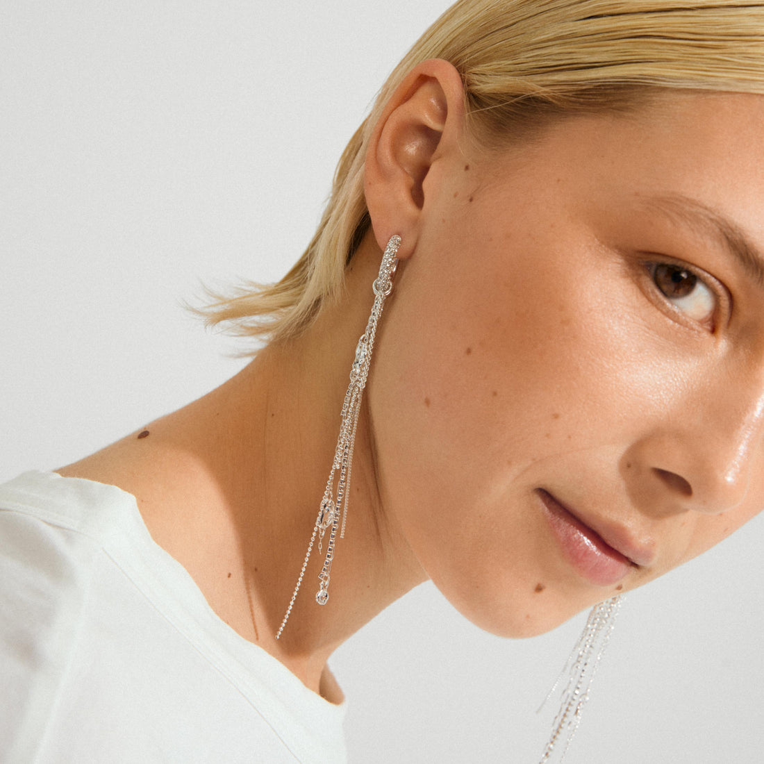 DRUE recycled drop crystal earrings