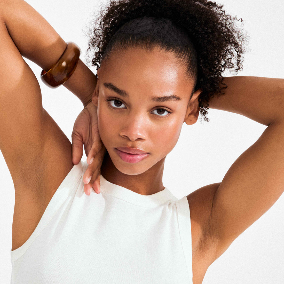 AASE recycled maxi acrylic bangle bracelet amber