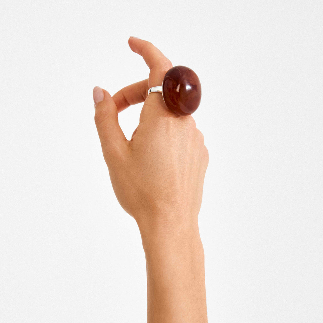 AASE recycled acrylic chunky ring amber