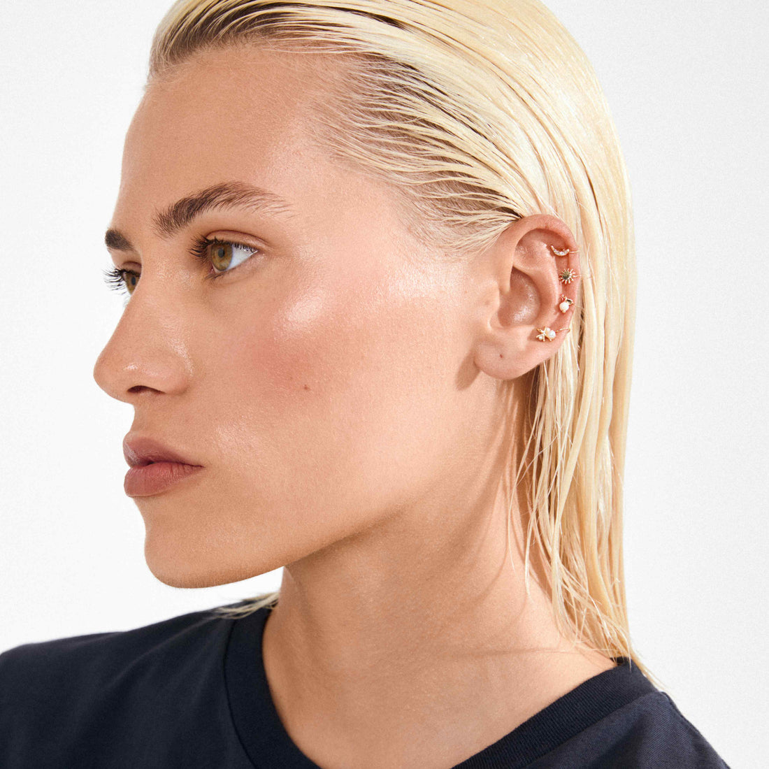 EVON recycled charms ear cuff 4-in-1 set
