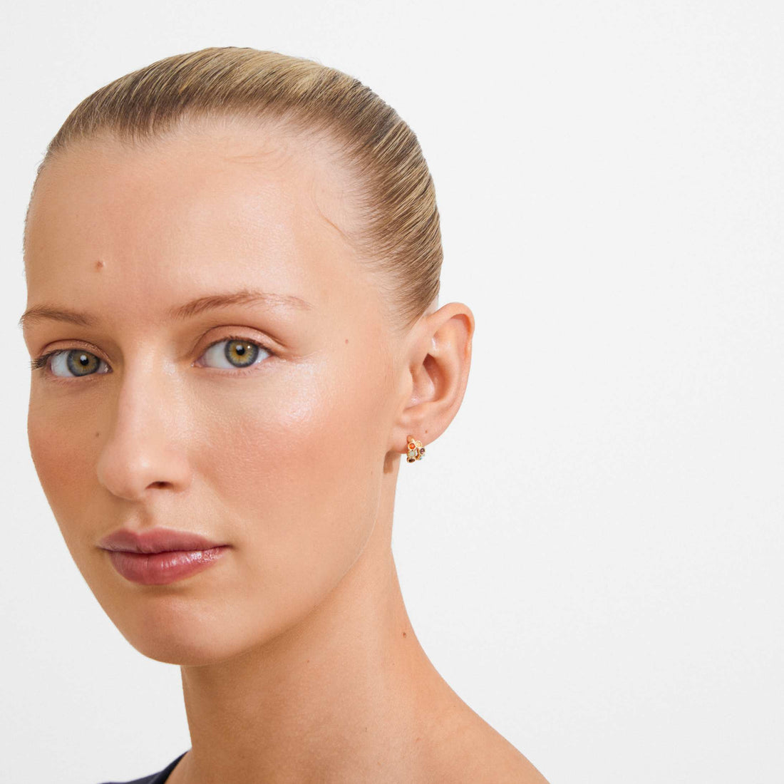 LONNIE recycled semi-precious stones hoop earrings
