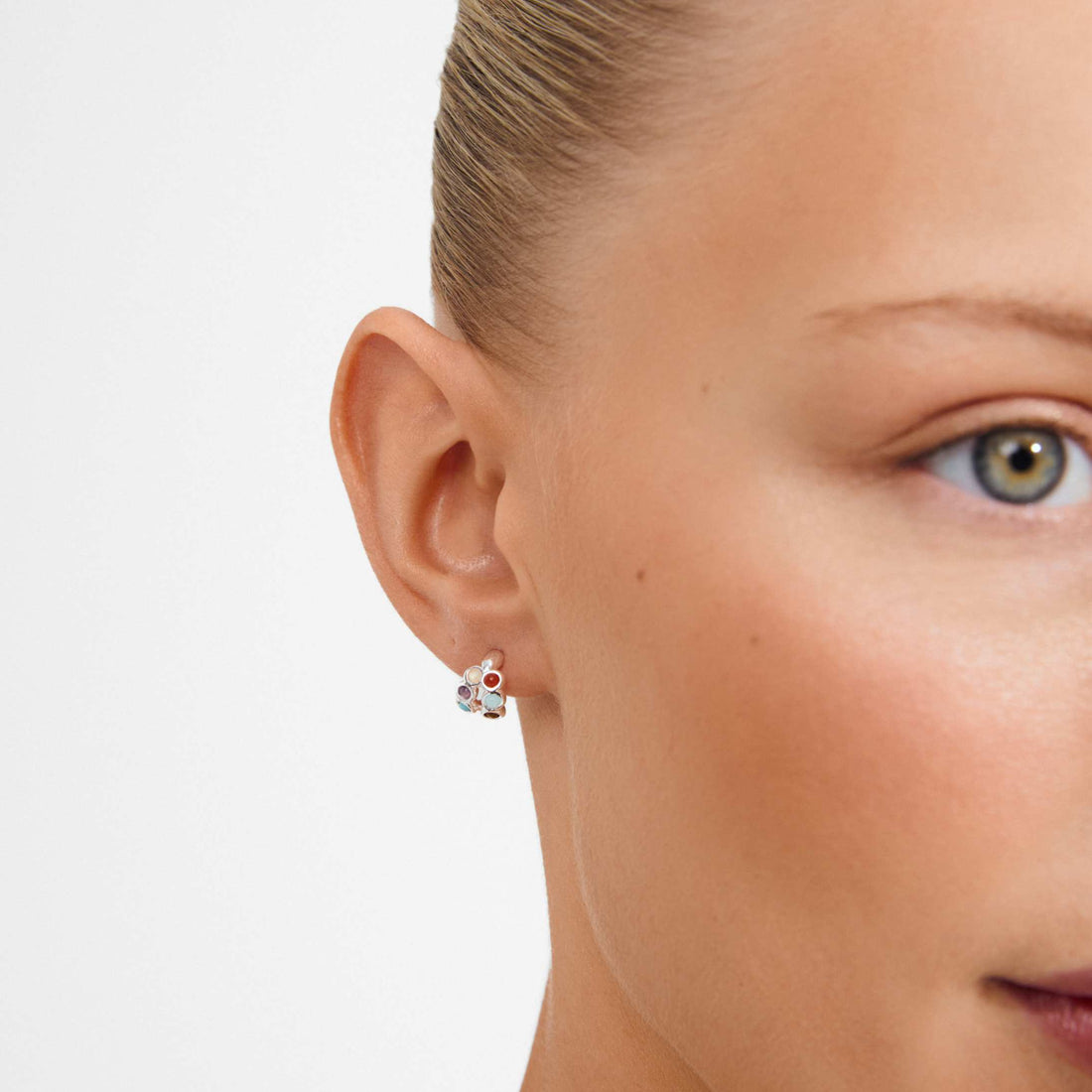 LONNIE recycled semi-precious stones hoop earrings