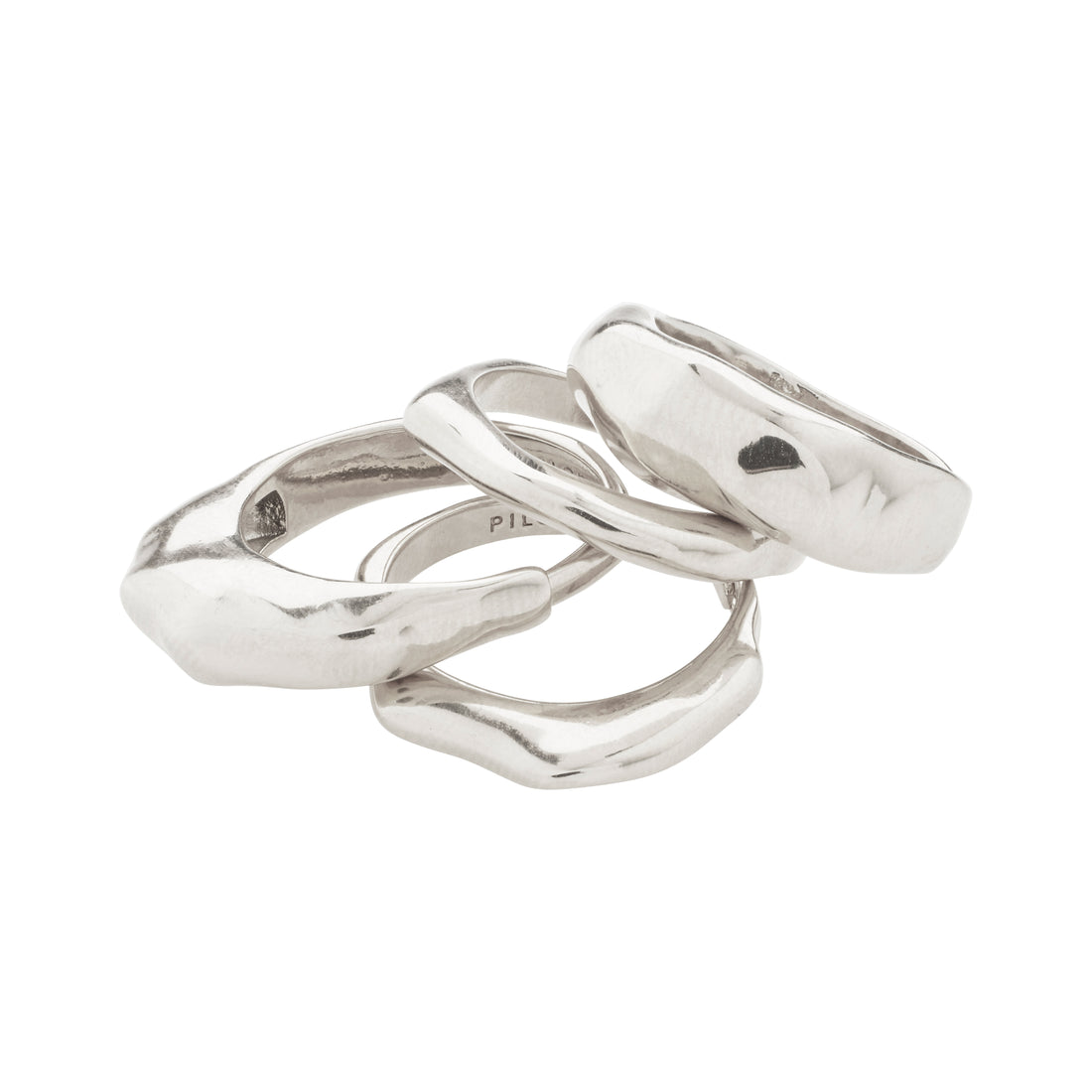 PILGRIM ASHER recycled rings 4-in-1 set