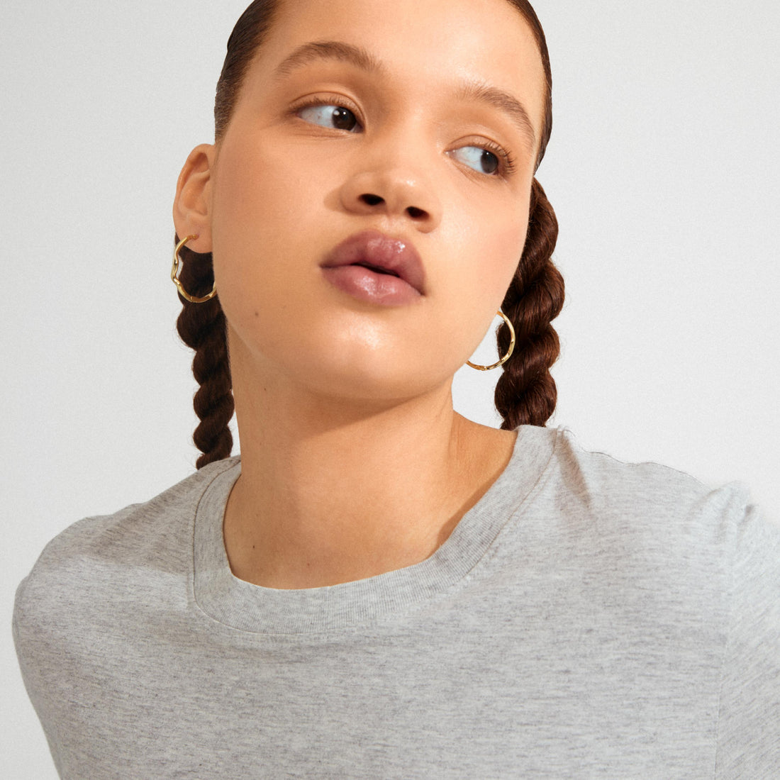 LARKIN recycled wavy hoop earrings