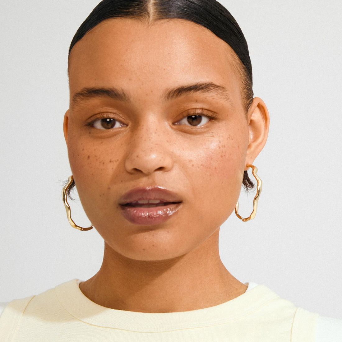 LARKIN recycled large wavy hoop earrings